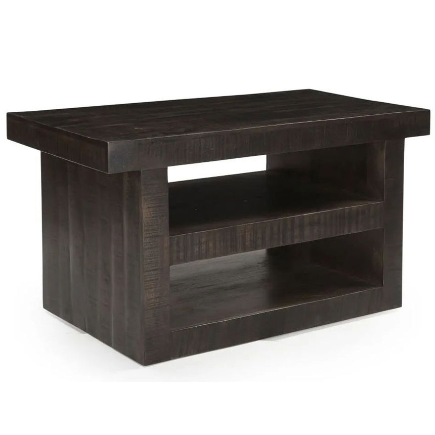 Dakota Mango Wood TV Unit, Indian Dark Walnut Rustic Finish, Medium Cabinet 110cm, Stand Upto 43in Plasma TV - H 60cm-2