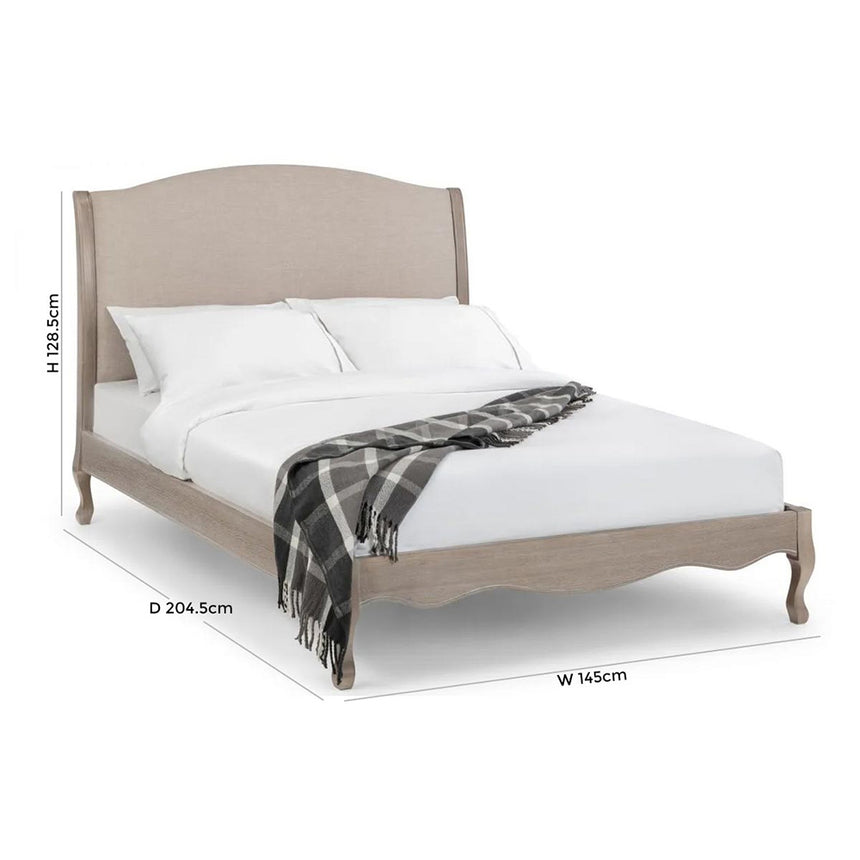 Georgia Oak French Style Bed - Sizes Available