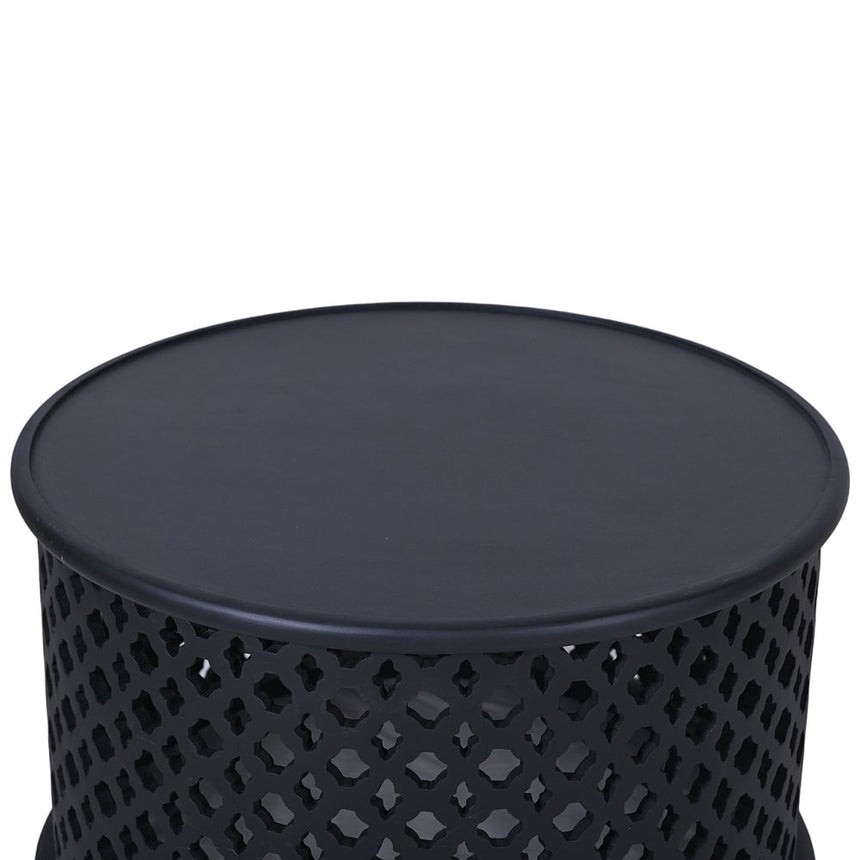 Jaipur Lattice Black Mango Wood Round Coffee Table-6