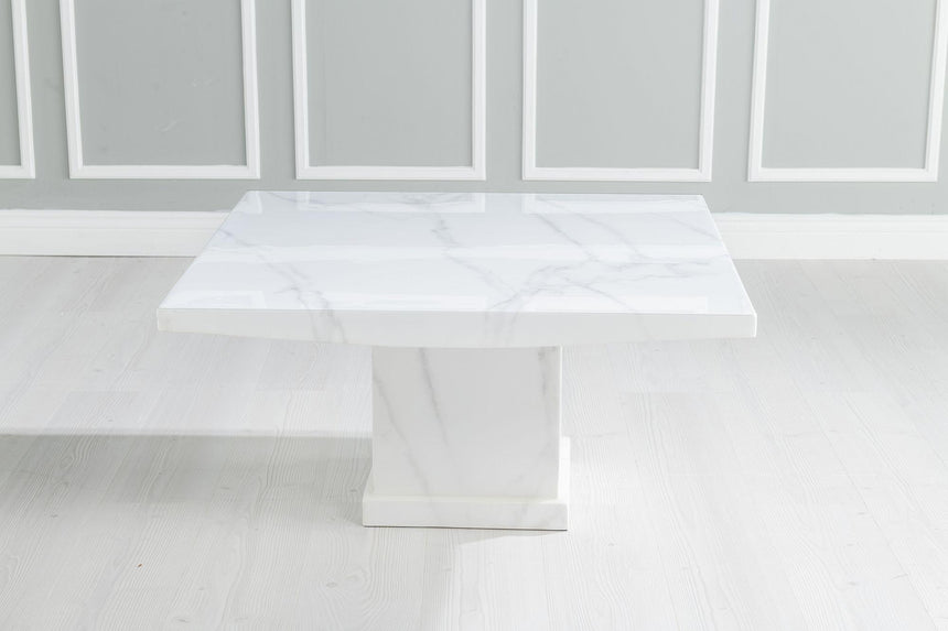 Turin White Marble Square Coffee Table-5