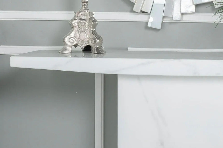 Turin White Marble Console Table-3