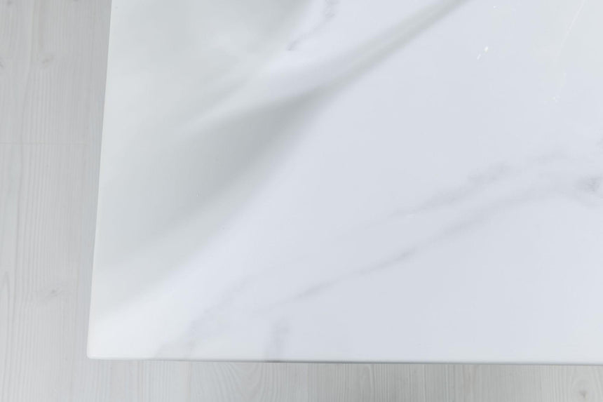Turin 8 Seater White Marble Square Dining Table - 140cm-8