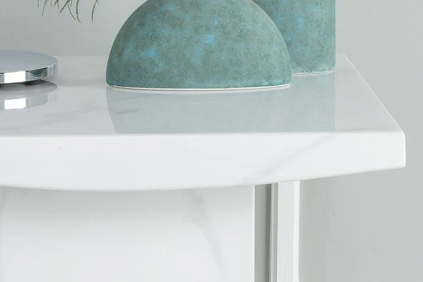 Turin White Marble Square Lamp Table-4