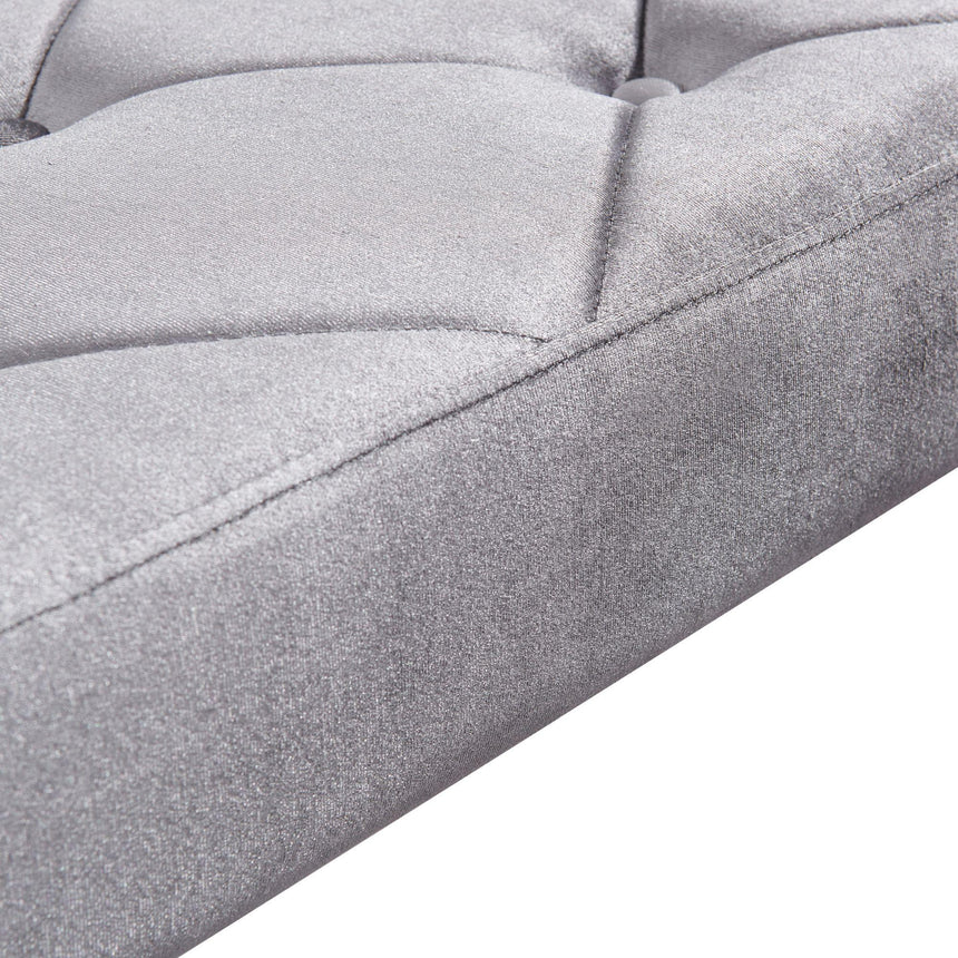 Louis Grey Velvet Fabric 170cm Dining Bench-4