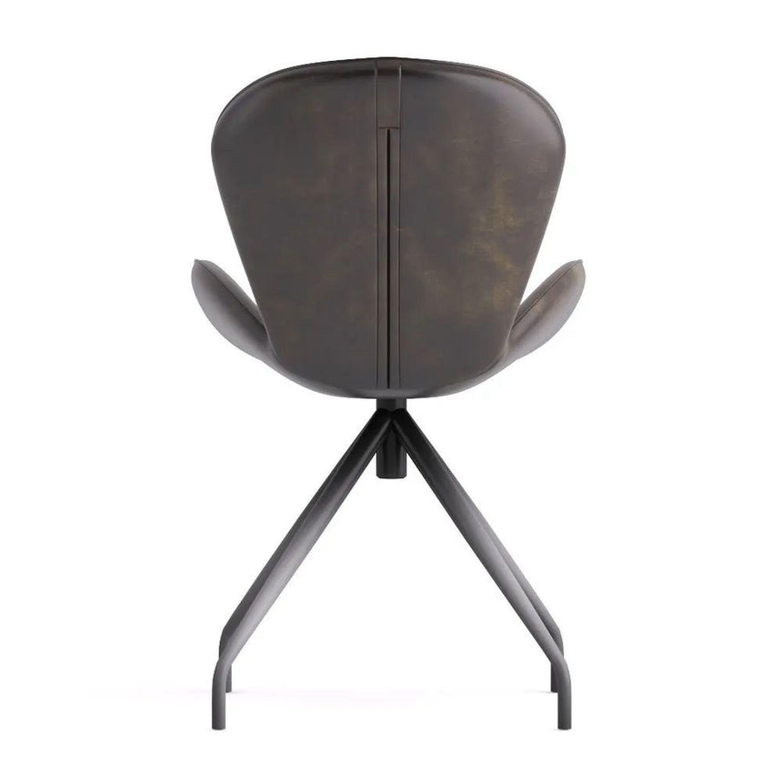 Aleah Bottle Green Leather Dining Chair-6