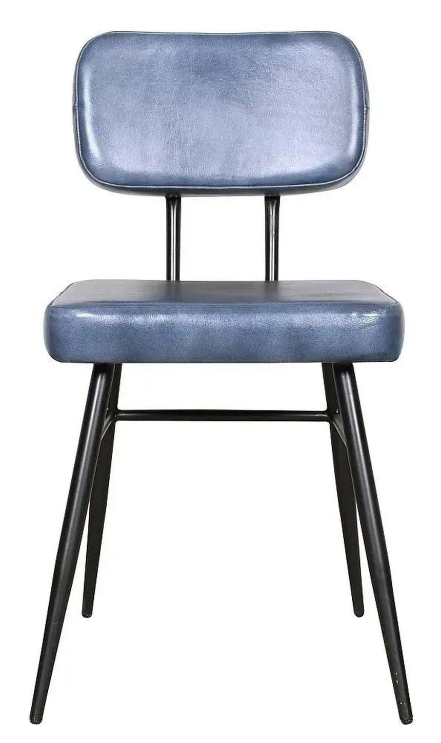 Louise Blue Leather Dining Chair-3