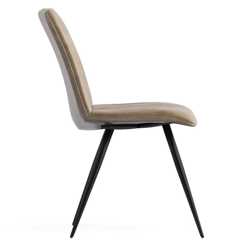 Margo Dark Brown Dining Chair, Genuine Leather with Metal Legs-4