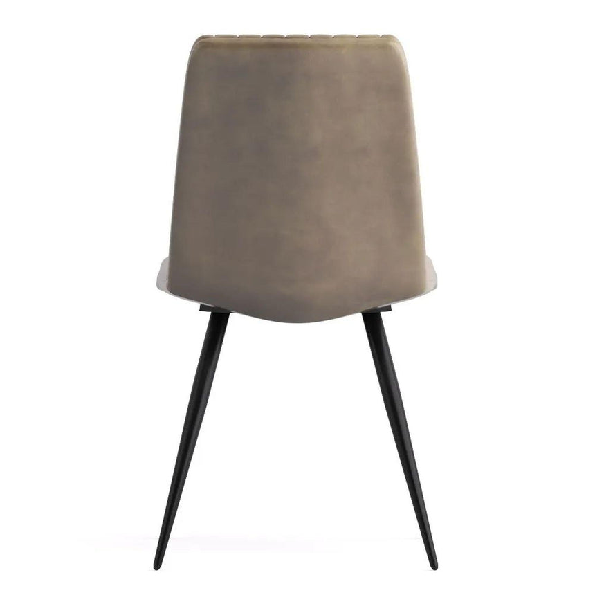 Margo Dark Brown Dining Chair, Genuine Leather with Metal Legs-6