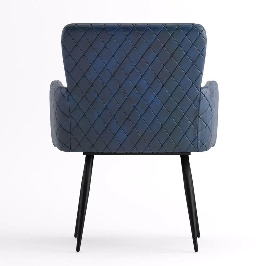 Stanton Navy Blue Leather Dining Armchair-6