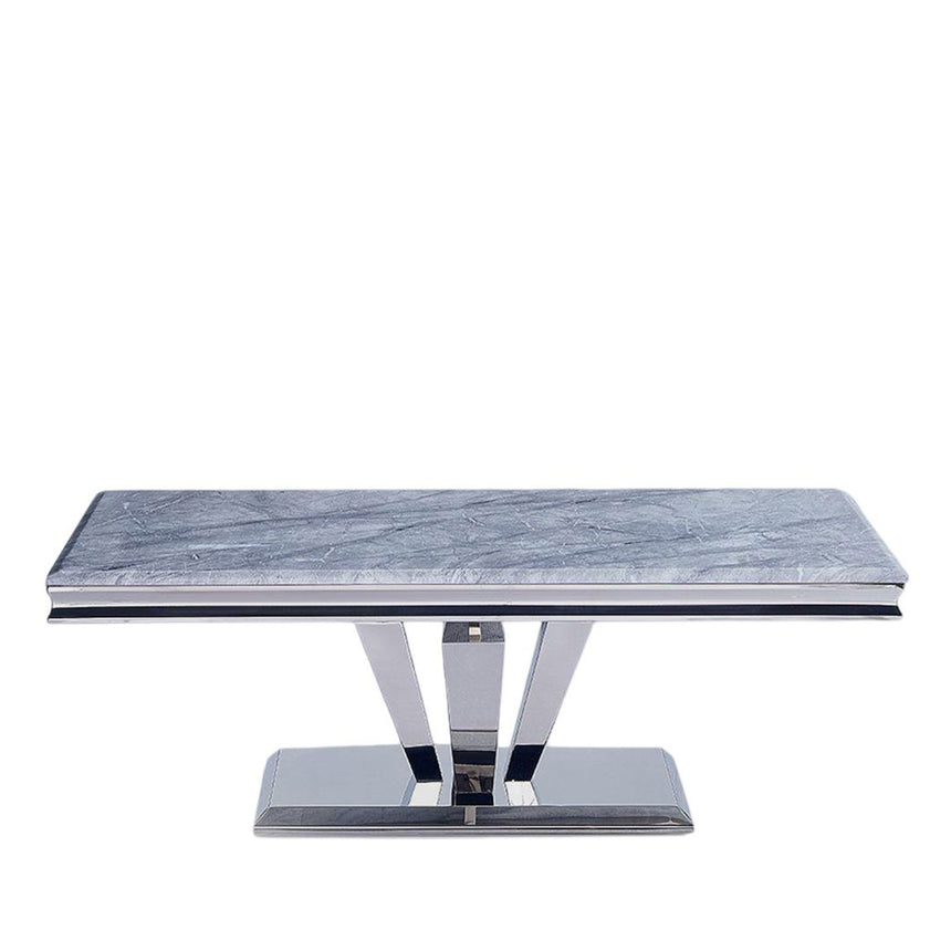 Lucca Grey Marble and Chrome Coffee Table
