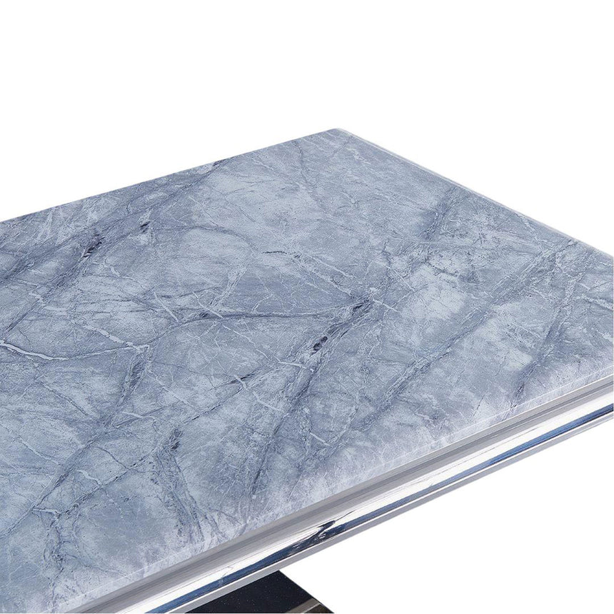 Lucca Grey Marble and Chrome Coffee Table