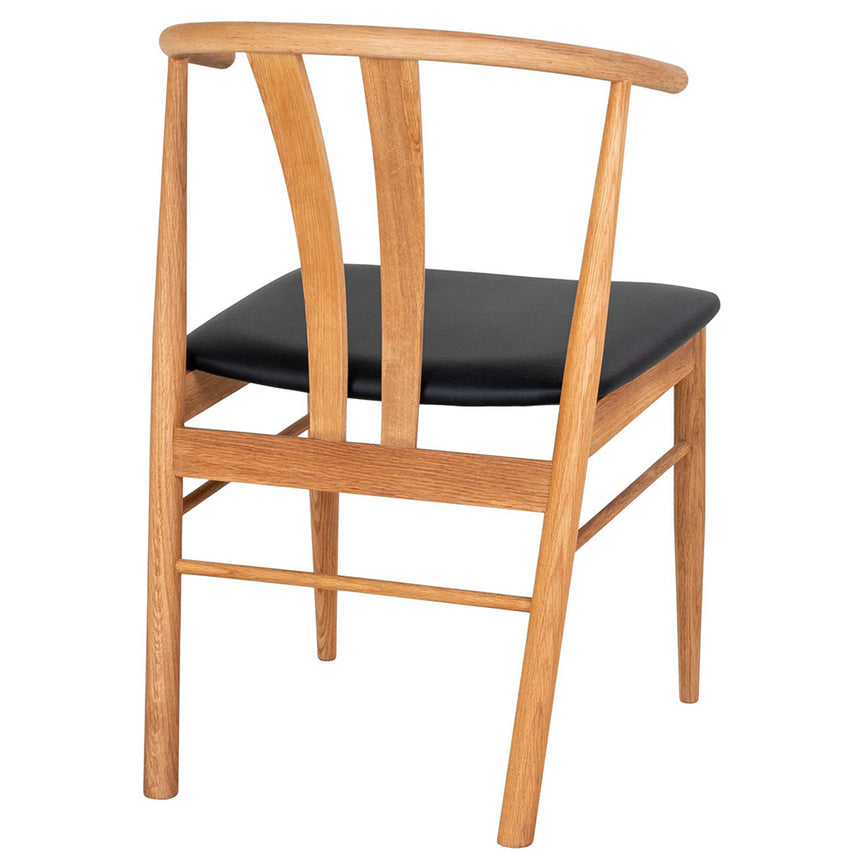 2 x Melilla Natural Oak Faux Leather Seat Dining Chair