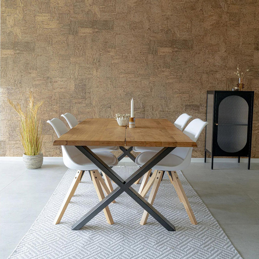 2 x Bergen White Faux Leather Dining Chair with Natural Legs