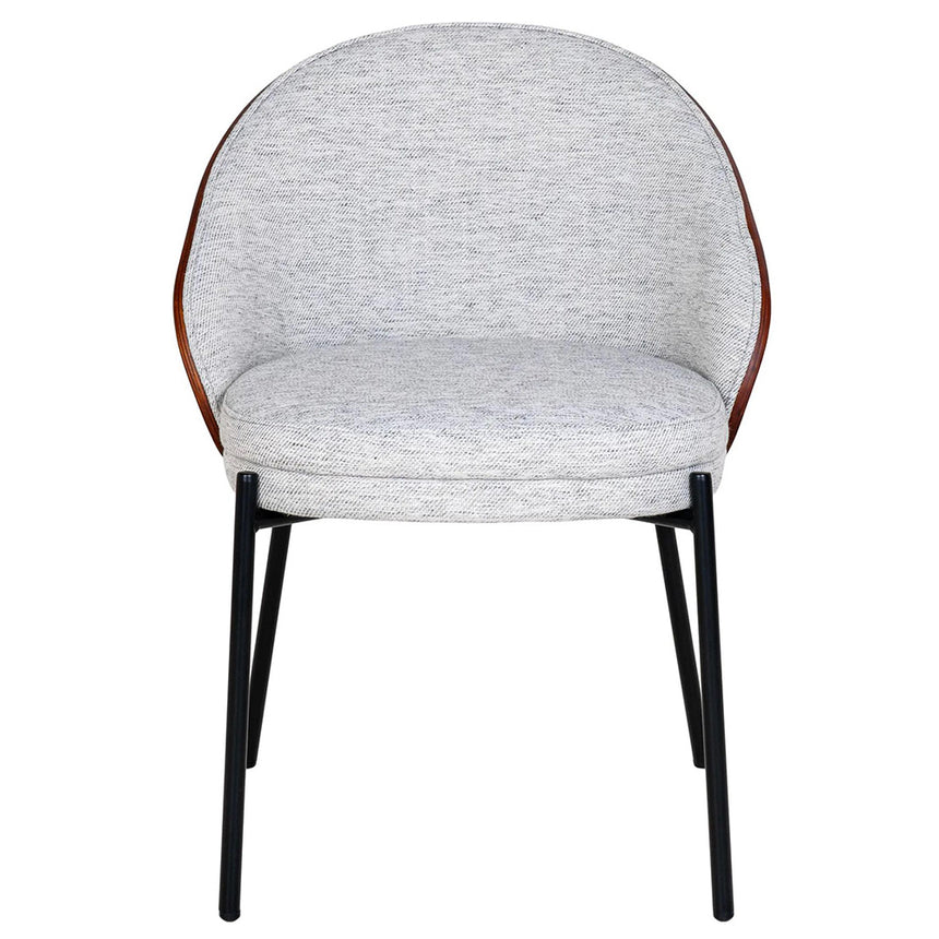 2 x Canelas Light Grey Fabric Dining Chair with Black Legs