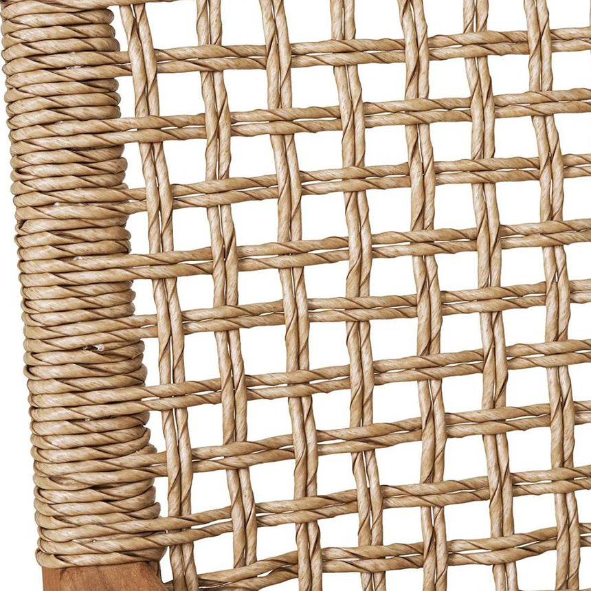 2 x Derby Polyrattan Natural Teak Wood Dining Armchair