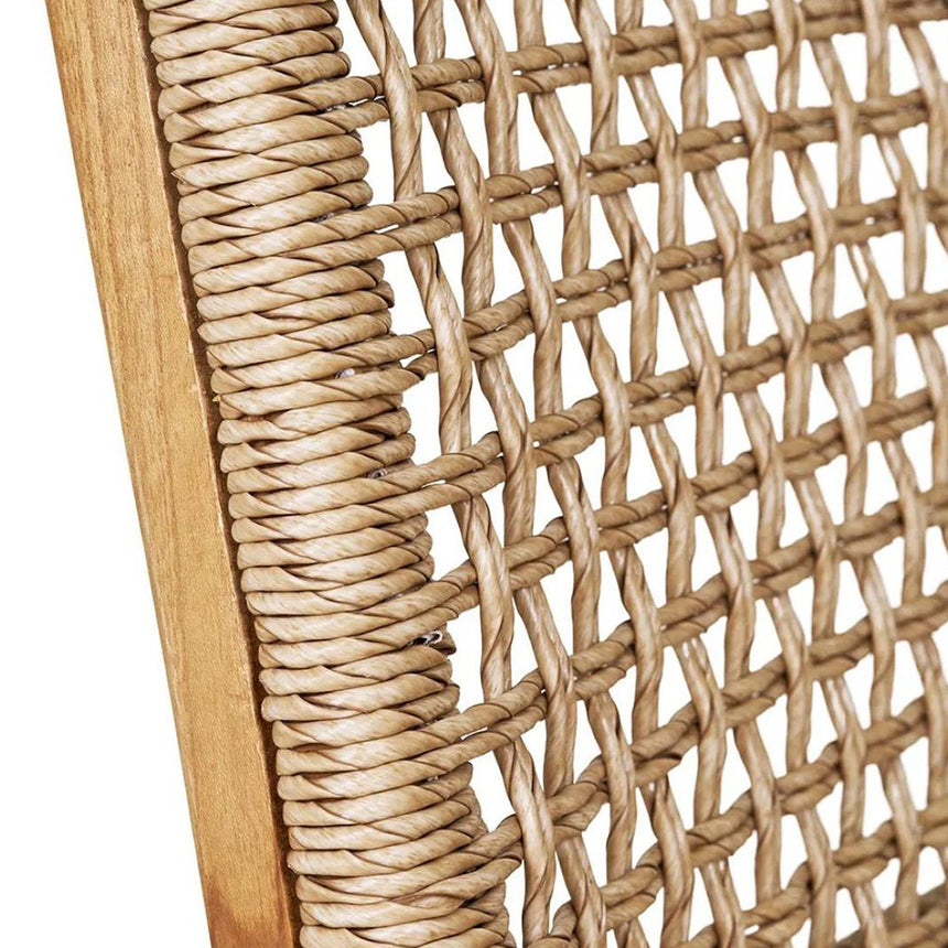 2 x Derby Polyrattan Natural Teak Wood Dining Armchair