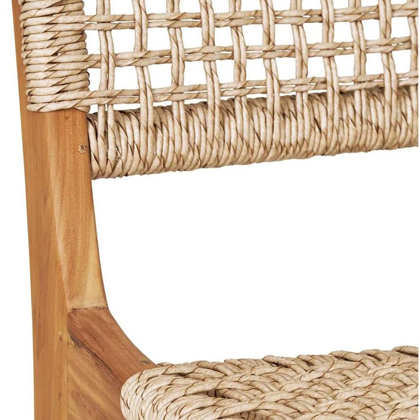 2 x Derby Polyrattan Natural Teak Wood Dining Chair