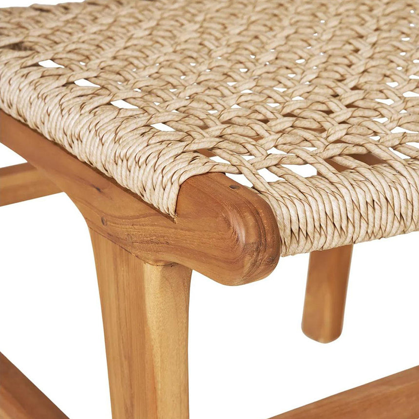 2 x Derby Polyrattan Natural Teak Wood Dining Chair