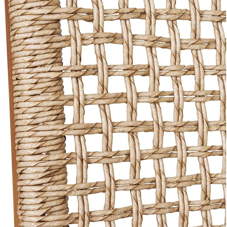 2 x Derby Polyrattan Natural Teak Wood Dining Chair