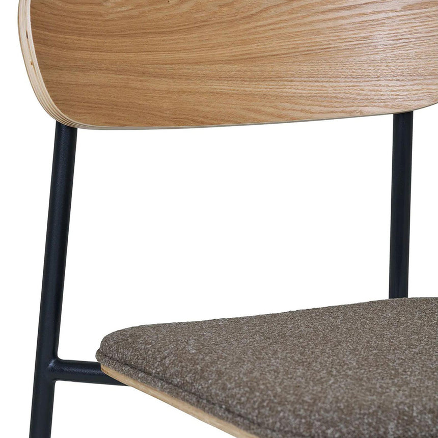 2 x Estepona Natural Ash Wood Brown Dining Chair with Black Legs