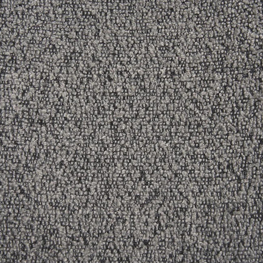 2 x Mira Light Grey Boucle Fabric Dining Chair with Black Legs