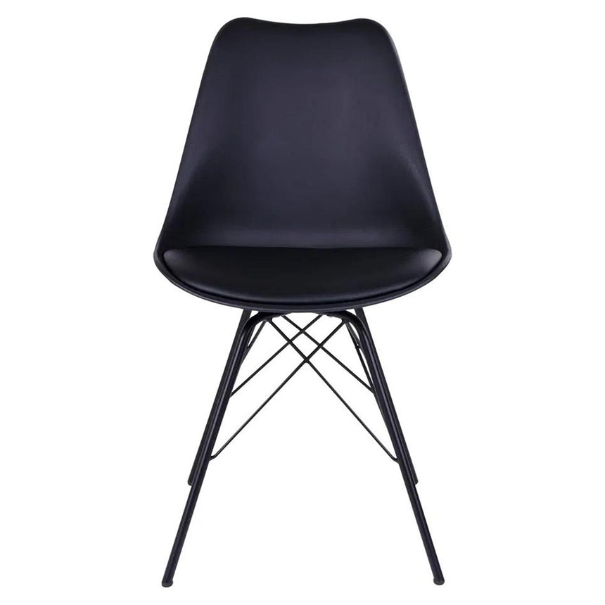 2 x Oslo Black Faux Leather Dining Chair