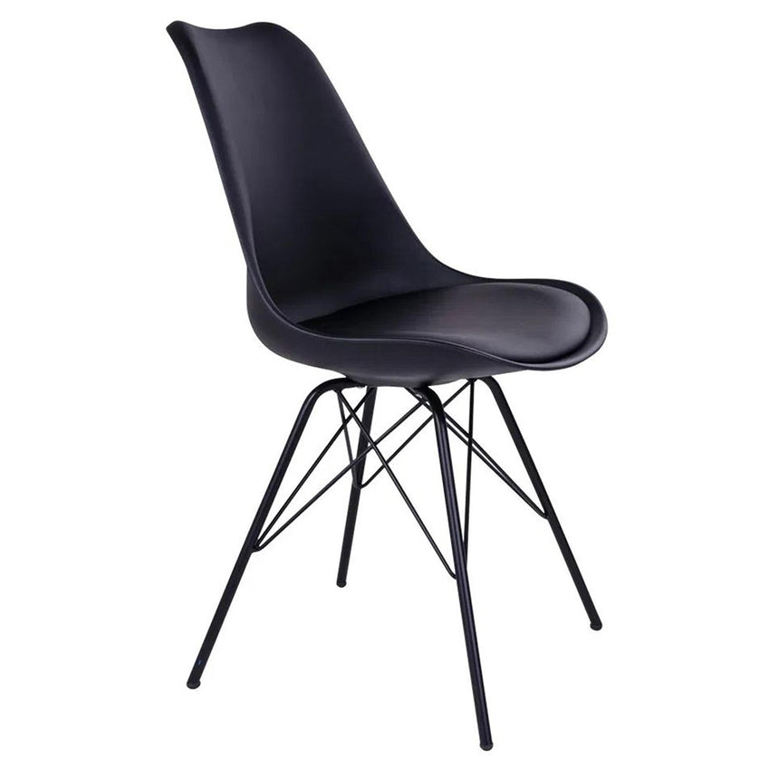 2 x Oslo Black Faux Leather Dining Chair