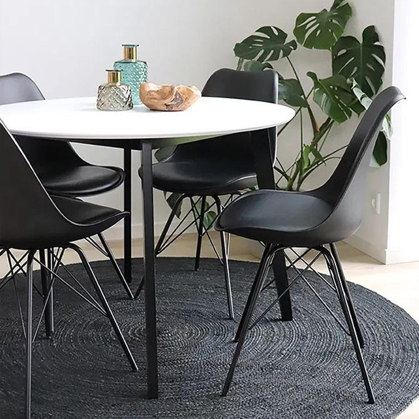 2 x Oslo Black Faux Leather Dining Chair