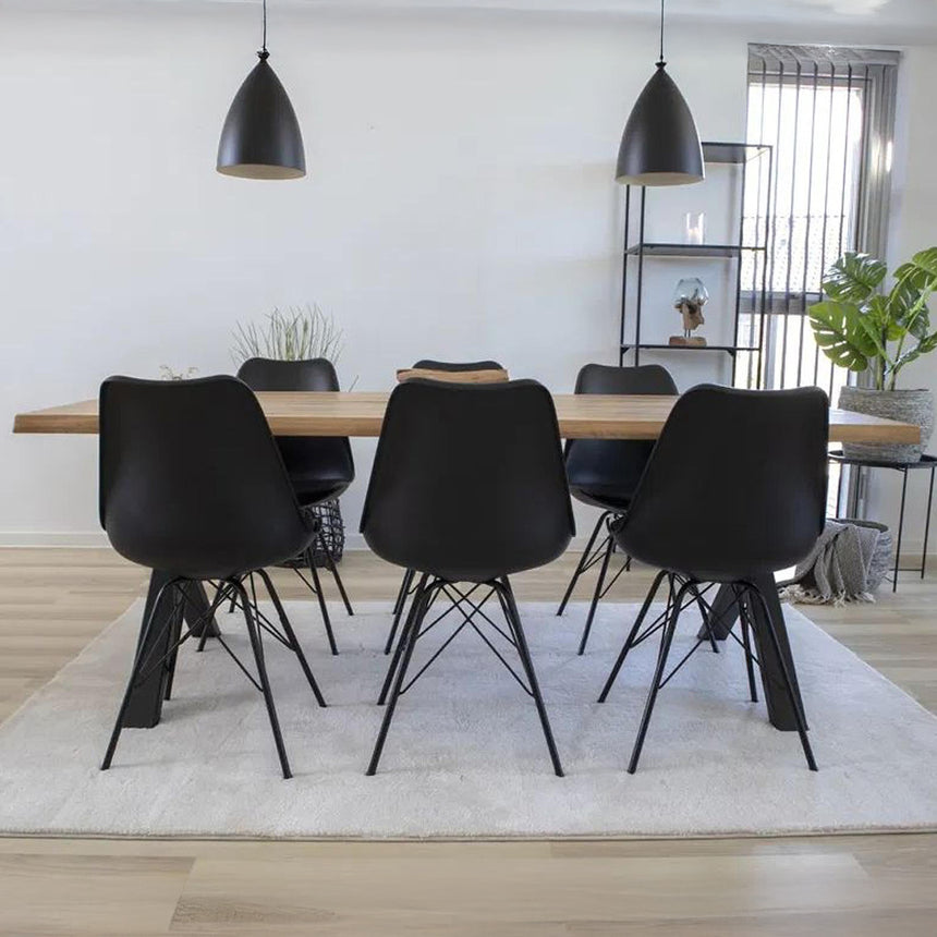 2 x Oslo Black Faux Leather Dining Chair