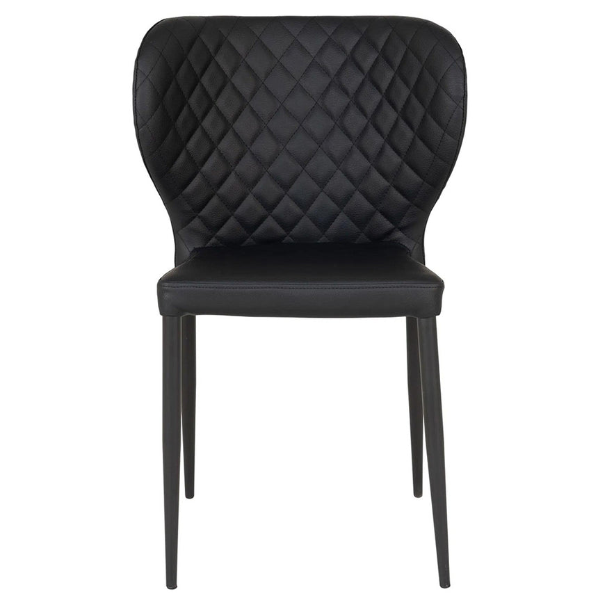 2 x Pisa Black Faux Leather Dining Chair