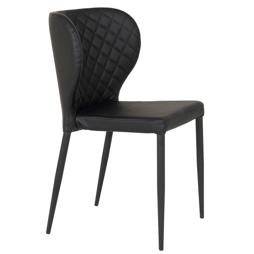 2 x Pisa Black Faux Leather Dining Chair
