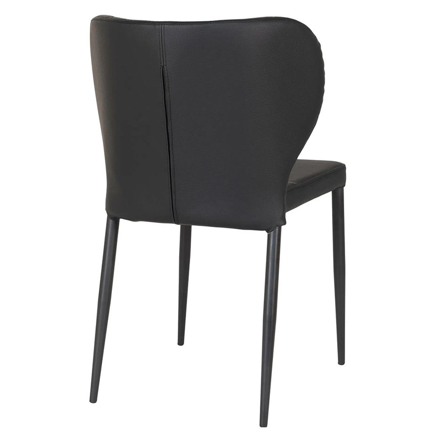2 x Pisa Black Faux Leather Dining Chair