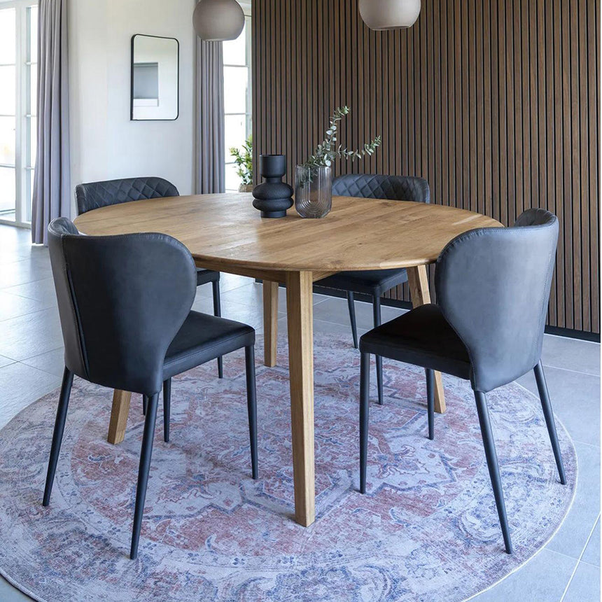 2 x Pisa Dark Grey Faux Leather Dining Chair with Black Legs