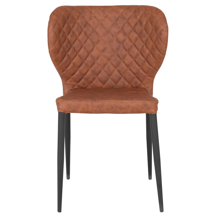 2 x Pisa Vintage Brown Faux Leather Dining Chair with Black Legs