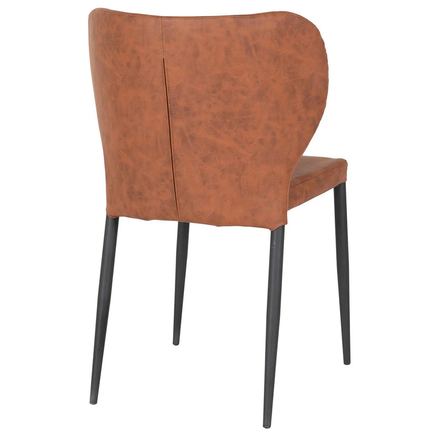 2 x Pisa Vintage Brown Faux Leather Dining Chair with Black Legs