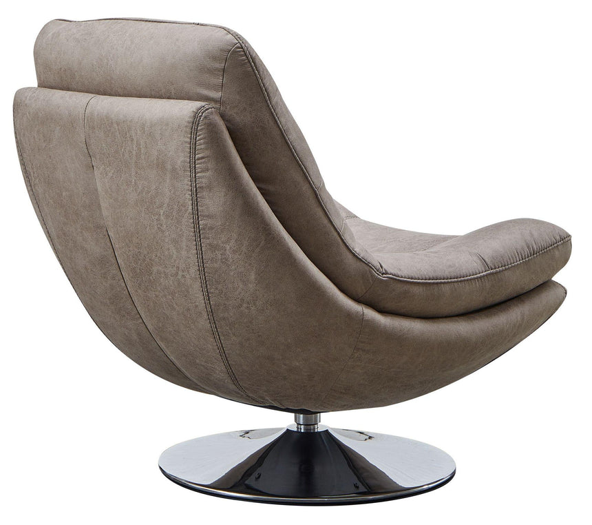 Vento Light Grey Fabric Swivel Chair and Footstool-5