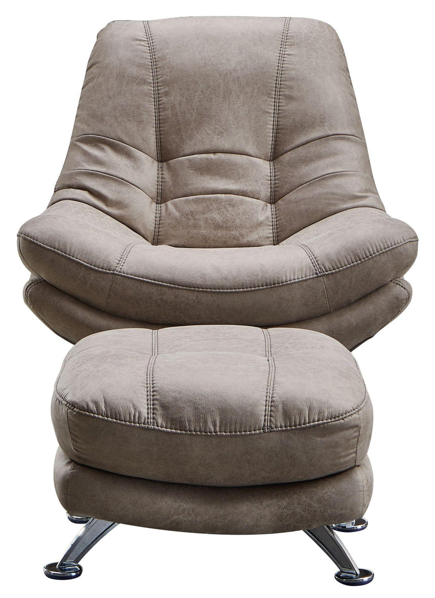 Vento Light Grey Fabric Swivel Chair and Footstool-6