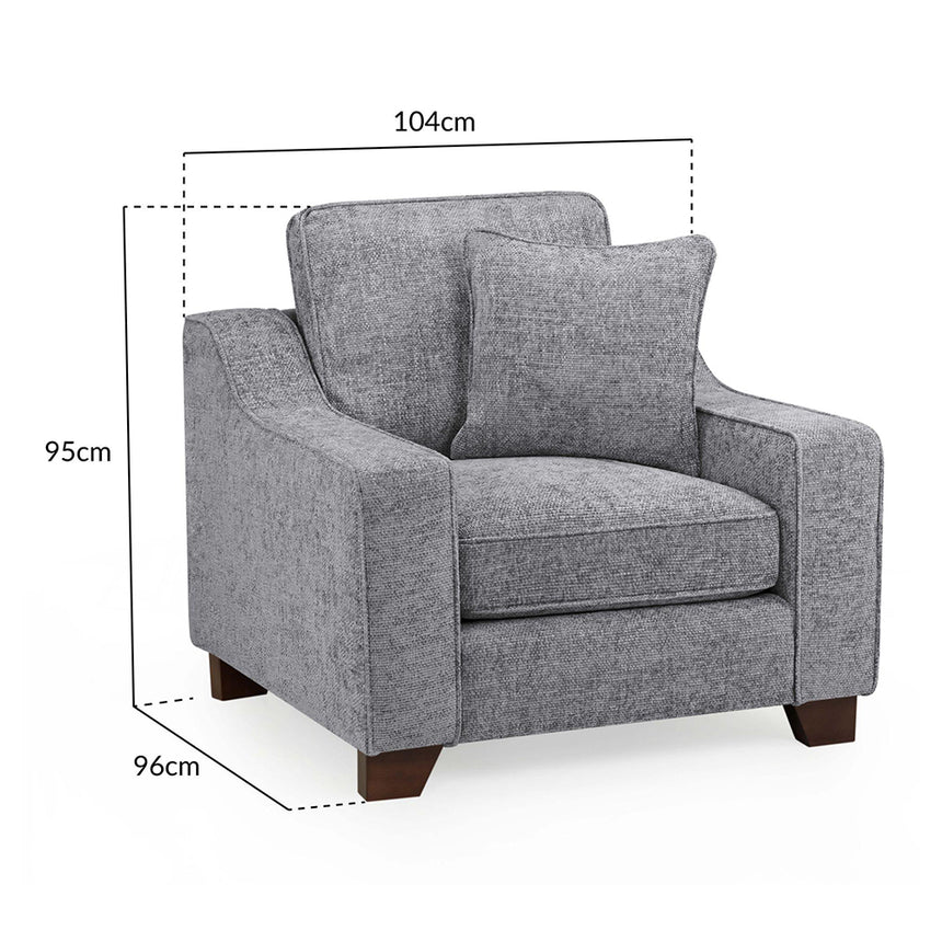 Cirrus Slate Grey Fabric Armchair