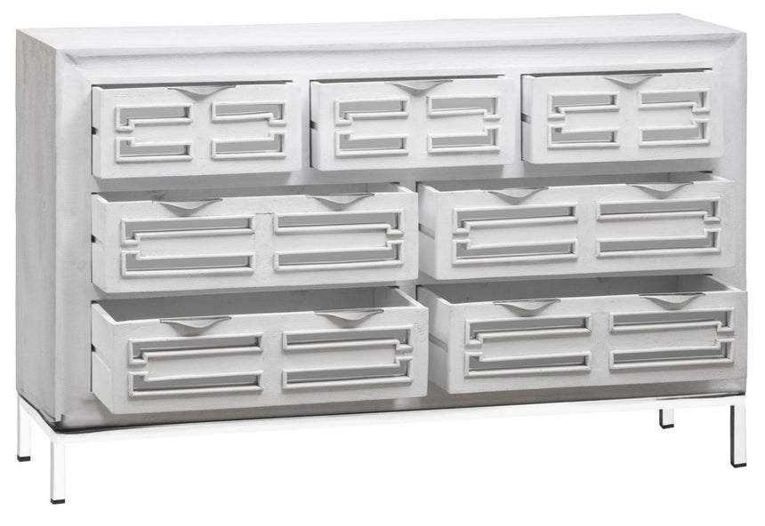 Geo White Mirrored Chest - 3+4 Drawer-2