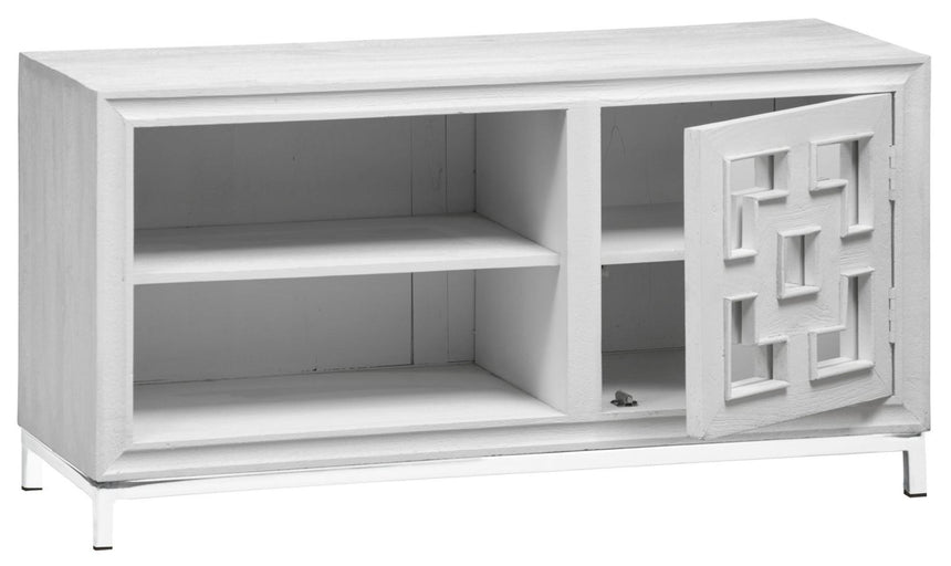 Geo White Mirrored TV Unit - 1 Door-2