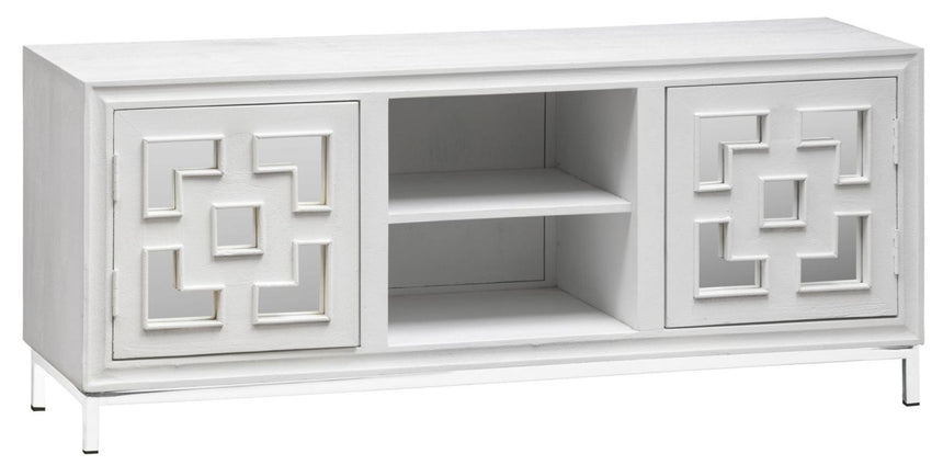 Geo White Mirrored TV Unit - 2 Door-3