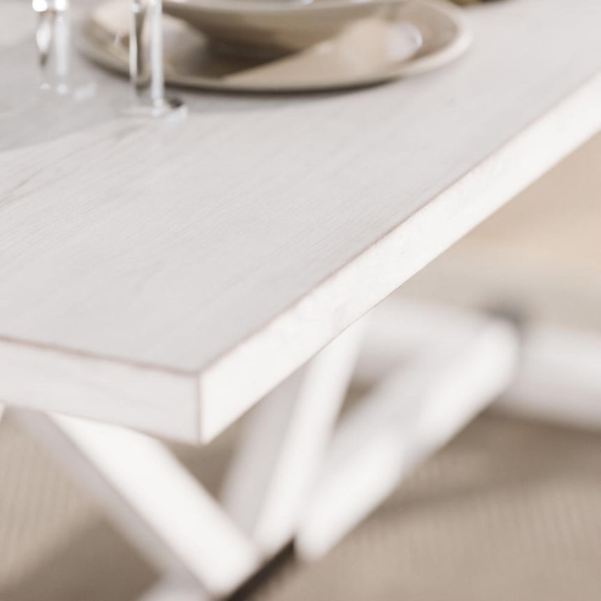 Clearance - Farmhouse White Mango Wood 8 Seater Dining Table - Brand New Item-5