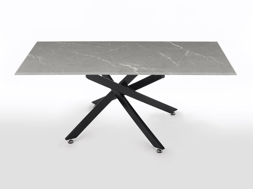 Clearance - Chopstick Grey Glass Coffee Table with Black Metal Legs-6
