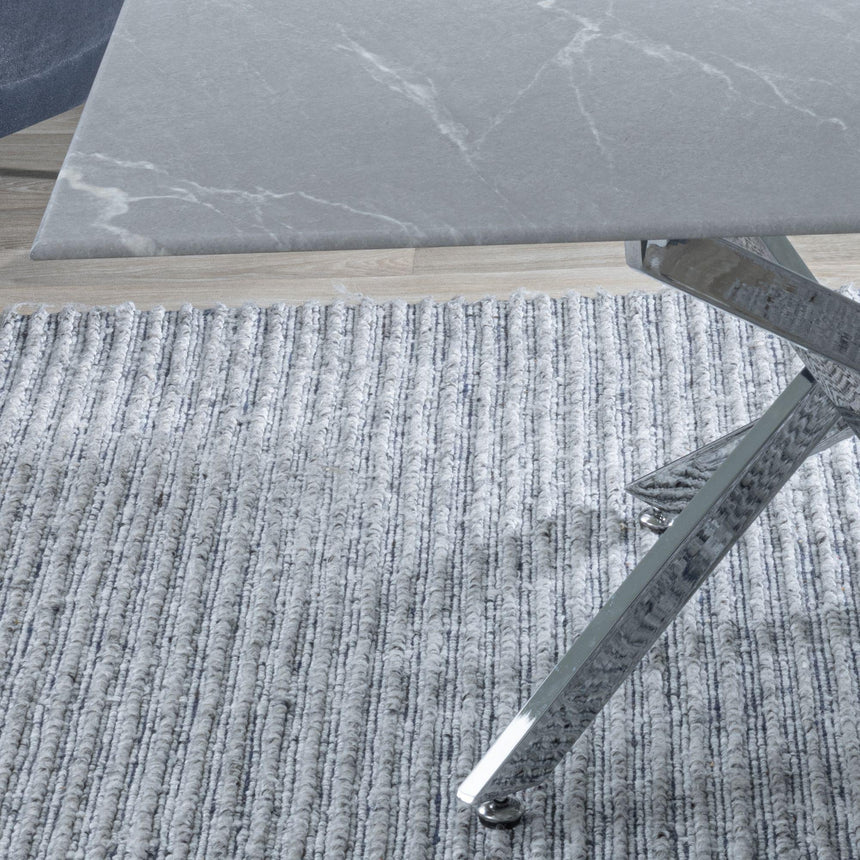 Clearance - Chopstick Grey Glass Coffee Table with Chrome Metal Legs-2