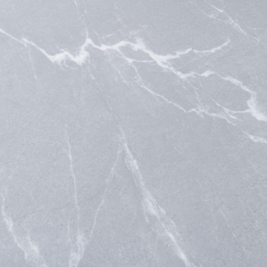 Clearance - Chopstick Grey Glass Round Side Table with Chrome Metal Legs-3