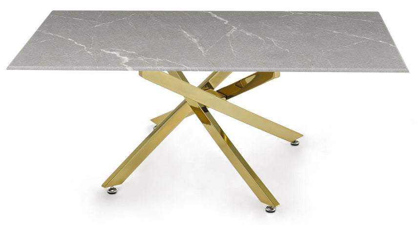 Chopstick Grey Glass Coffee Table with Gold Metal Legs-6