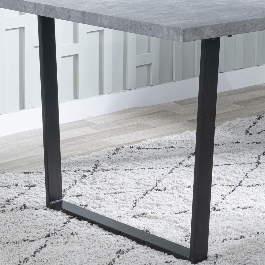 Clearance - Texas 6 Seater Grey Faux Concrete Dining Table - 180cm-5