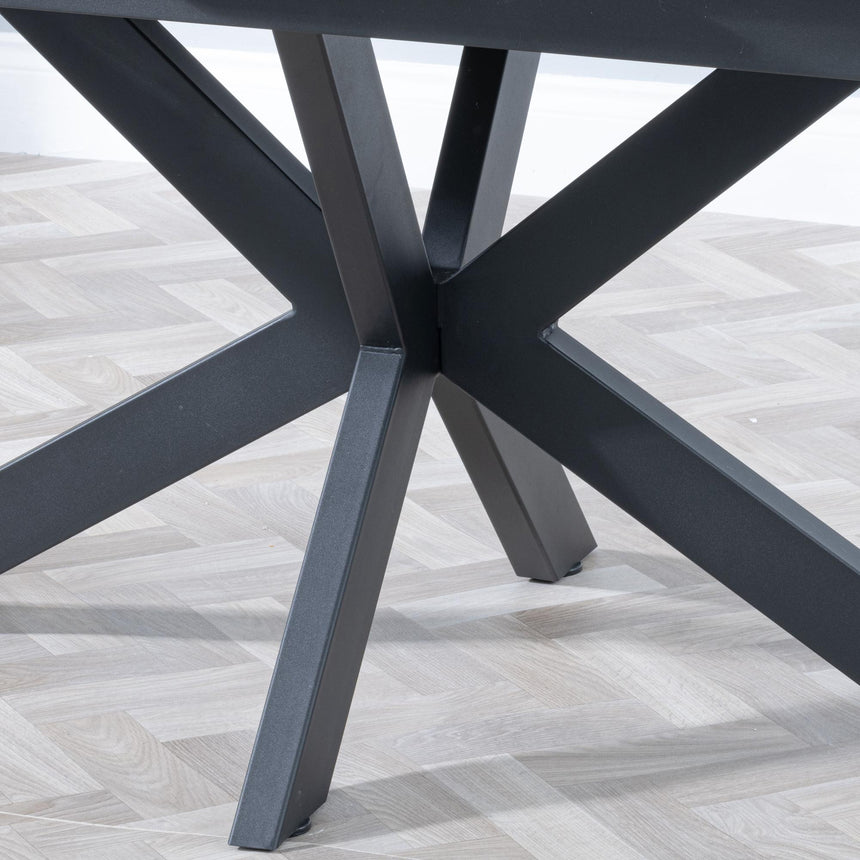 Bari 4-6 Seater White Ceramic Extending Dining Table with Black Star Base - 140cm-180cm-8