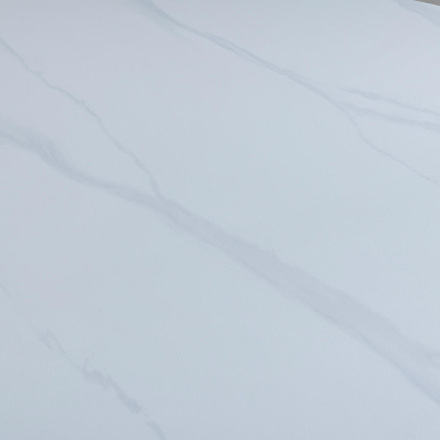 Novara 4 Seater White Ceramic Round Dining Table with Black Star Base - 130cm-5