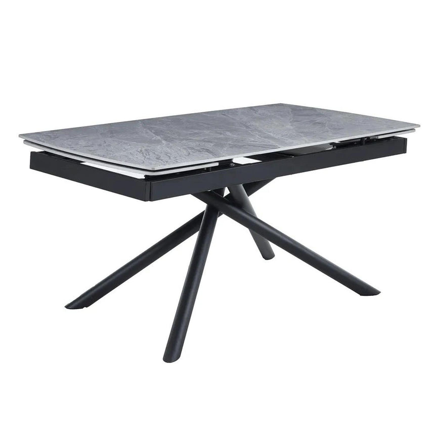Apollo 6-8 Seater Grey Ceramic Extending Dining Table with Black Base - 160cm-220cm-8